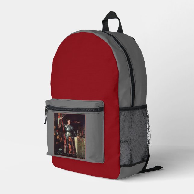 Saint Joan of Arc Printed Backpack (Back Corner Right)