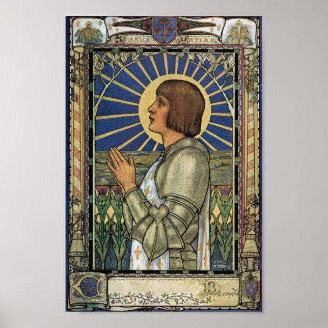 Saint Joan of Arc Stained Glass Image Poster (Front)
