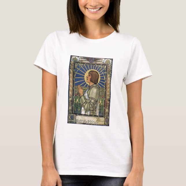 Saint Joan of Arc Stained Glass Image T-Shirt (Front)