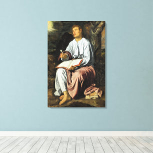 Saint John at Patmos, fine art, Canvas Print