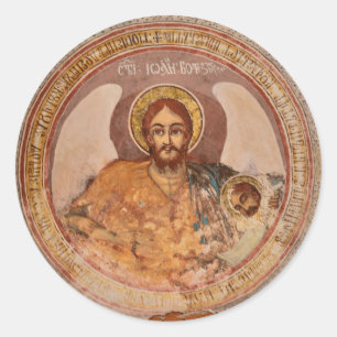 saint john baptist religion orthodox church icon classic round sticker