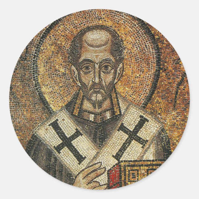Saint John Chrysostom archbishop of Constantinople Classic Round Sticker (Front)