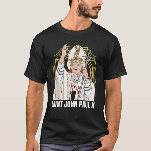 Saint John Paul II Catholic T-Shirt (Front)