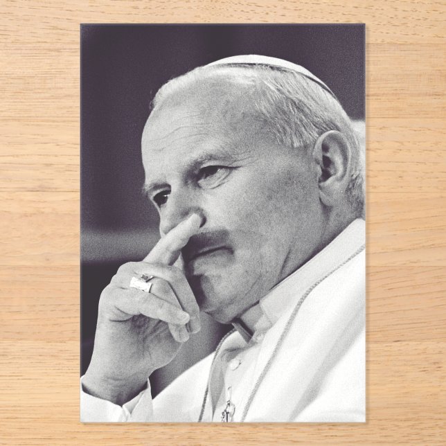 Saint John Paul II The Great Communicator Fine Art Acrylic Invitations (Front)