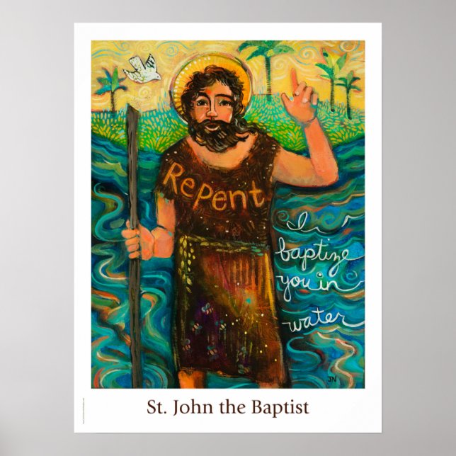Saint John the Baptist Christian poster (Front)