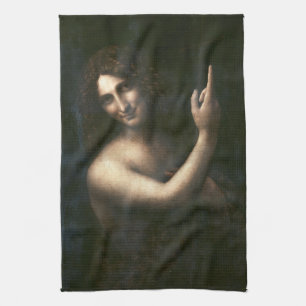 Saint John the Baptist, Leonardo da Vinci Tea Towel