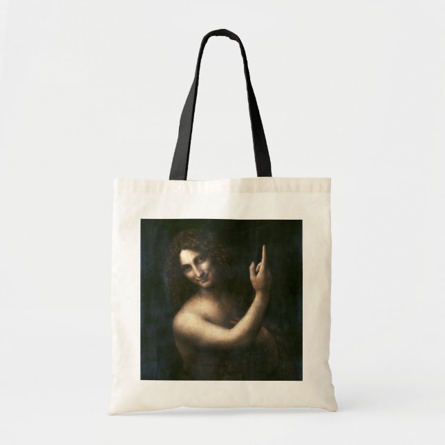 Saint John the Baptist, Leonardo da Vinci Tote Bag (Front)