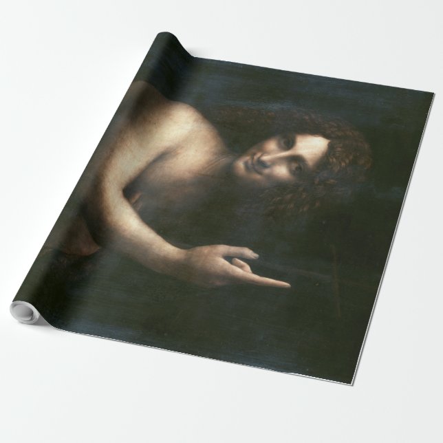 Saint John the Baptist, Leonardo da Vinci Wrapping Paper (Unrolled)