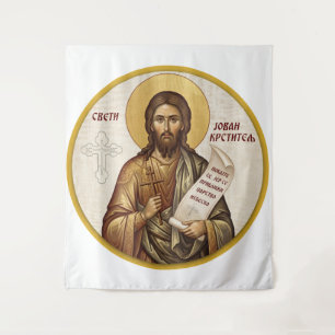 Saint John the Baptist Orthodox icon Tapestry
