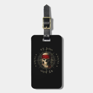 Saint John USVI Pirate Skull Luggage Tag