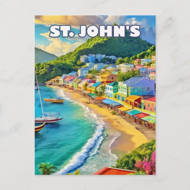 Saint John's, a sparkling jewel of the Caribbean Postcard (Front)