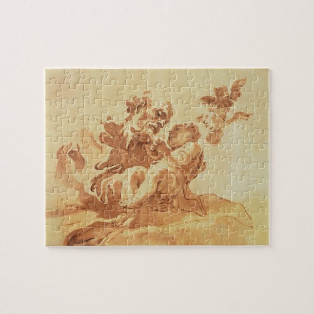 Saint Joseph adoring the Christ Child (pen, ink, b Jigsaw Puzzle (Horizontal)