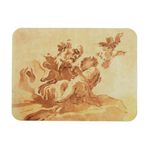 Saint Joseph adoring the Christ Child (pen, ink, b Magnet