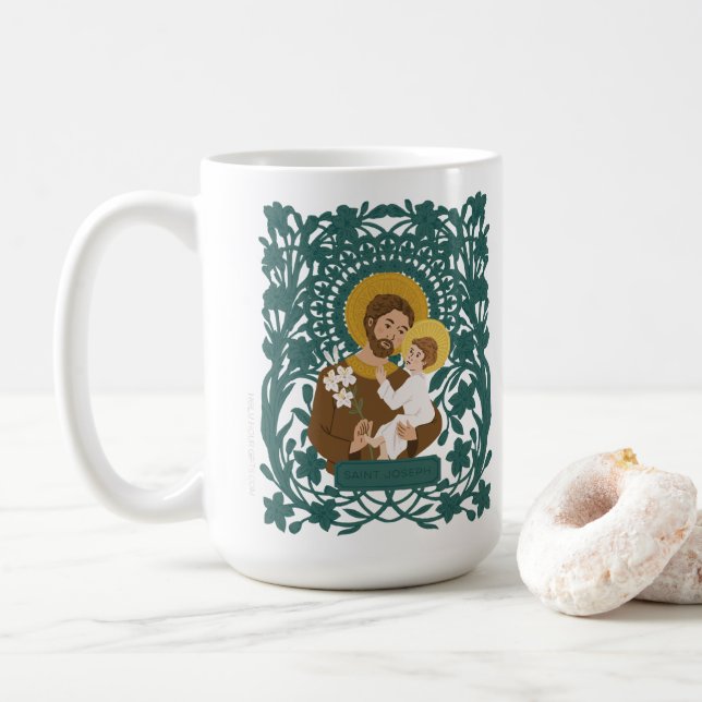 Saint Joseph and Child Jesus Mug (With Donut)