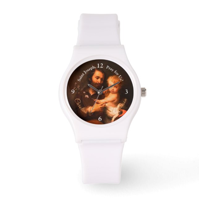 Saint Joseph and Christ Child Personalised Watch (Front)