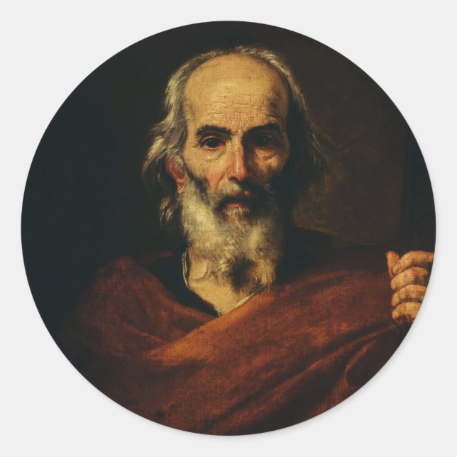 Saint Joseph by Jusepe de Ribera Classic Round Sticker (Front)