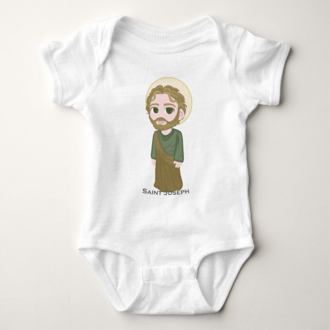 Saint Joseph Cute Catholic Baby Bodysuit (Front)