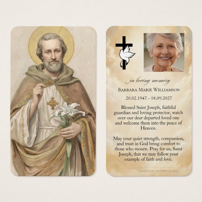 Saint Joseph Funeral Prayer Card (Front & Back)