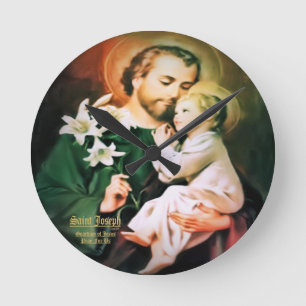 Saint Joseph Guardian of Jesus Round Clock
