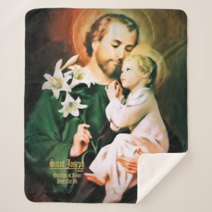 Saint Joseph, Guardian of Jesus Sherpa Blanket