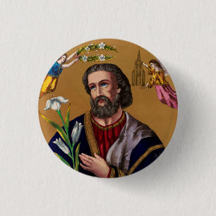 Saint Joseph Guardian of the Holy Family 3 Cm Round Badge