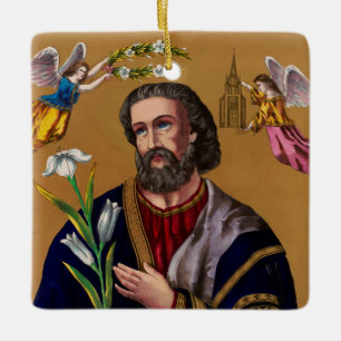 Saint Joseph Guardian of the Holy Family Ceramic Ornament