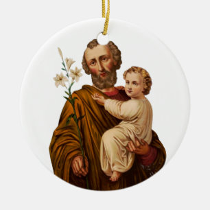 Saint Joseph Guardian of the Holy Family Ceramic Tree Decoration