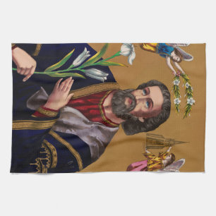 Saint Joseph Guardian of the Holy Family Tea Towel