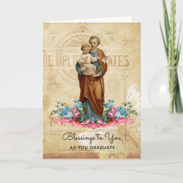 Saint Joseph Jesus Catholic Graduation Card (Front)