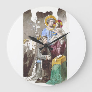 Saint Joseph Patron of the Universal Church Large Clock