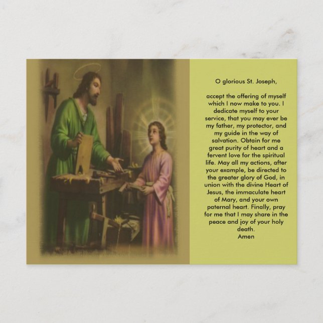 Saint Joseph Prayer Postcard (Front)