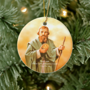 Saint Jude Prayer  Ceramic Tree Decoration