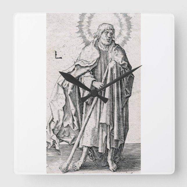 Saint Jude Thaddaeus the Apostle Square Wall Clock (Front)