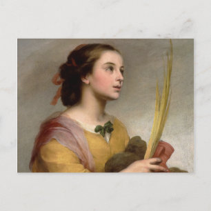 Saint Justina, 1665 by Bartolome Esteban Murillo Postcard