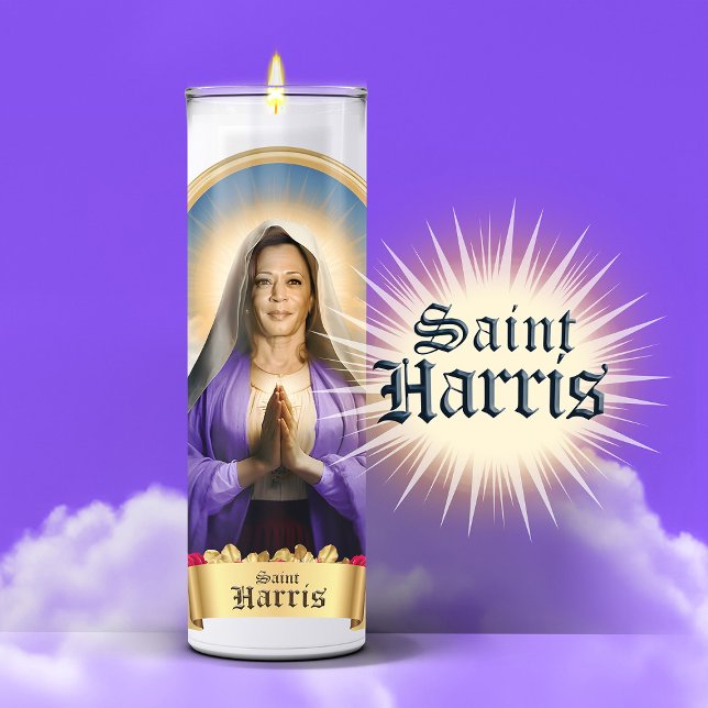 Saint Kamala Harris Prayer Candle (Saint Kamala Harris Devotional Prayer Candle Sticker Label)