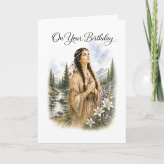 Saint Kateri Tekakwitha Catholic Birthday Card