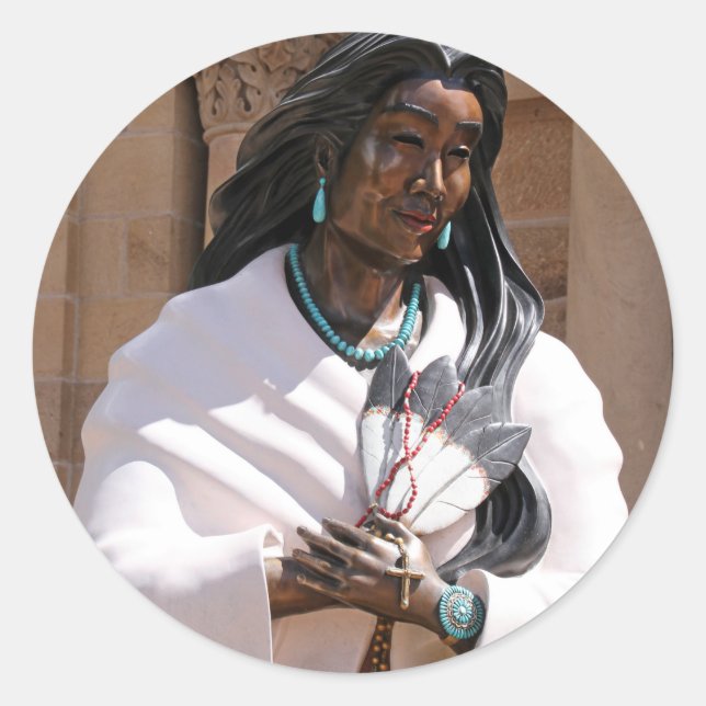 Saint Kateri Tekakwitha Classic Round Sticker (Front)