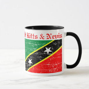 Saint Kitts and Nevis distressed flag Mug