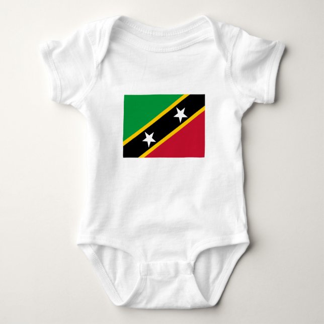 Saint Kitts and Nevis Flag Baby Bodysuit (Front)