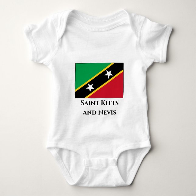 Saint Kitts and Nevis Flag Baby Bodysuit (Front)