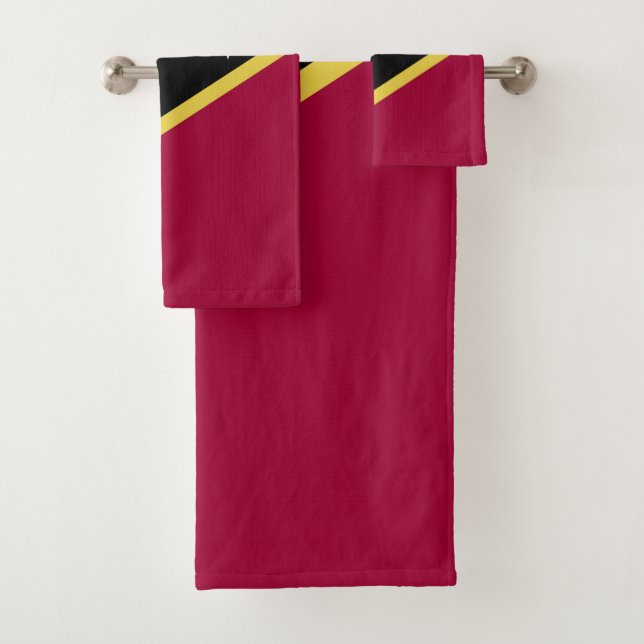 Saint Kitts and Nevis flag Bath Towel Set (Insitu)