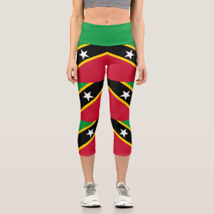 Saint Kitts and Nevis Flag Capri Leggings