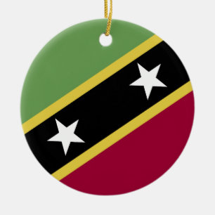 Saint Kitts and Nevis flag Ceramic Tree Decoration