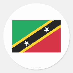 Saint Kitts and Nevis Flag Classic Round Sticker