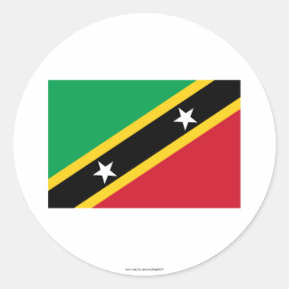 Saint Kitts and Nevis Flag Classic Round Sticker