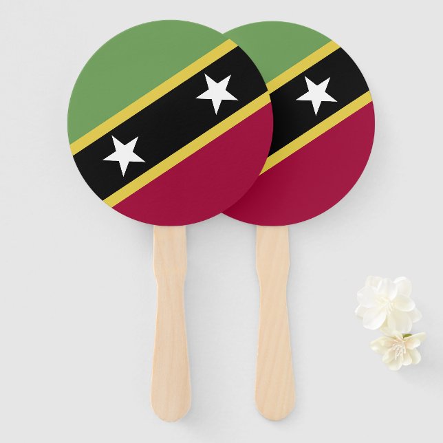 Saint Kitts and Nevis flag Hand Fan (Front and Back)