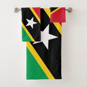 Saint Kitts And Nevis Flag Independence Caribbean Bath Towel Set
