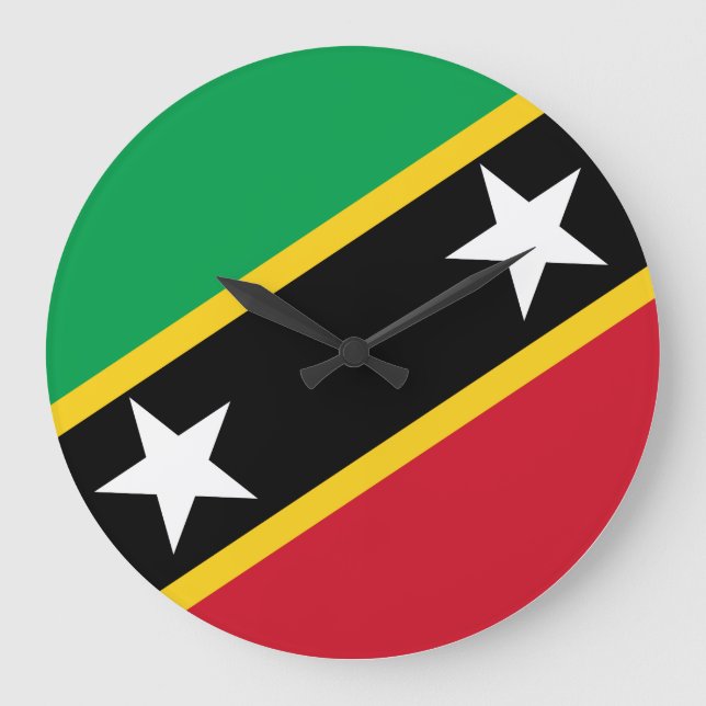 Saint Kitts and Nevis Flag Large Clock (Front)