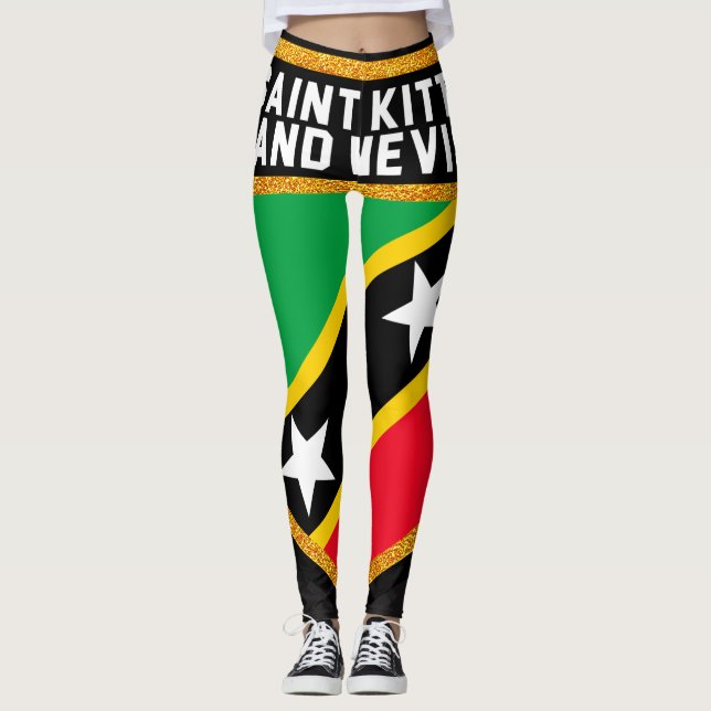 Saint Kitts And Nevis Flag Leggings (Front)
