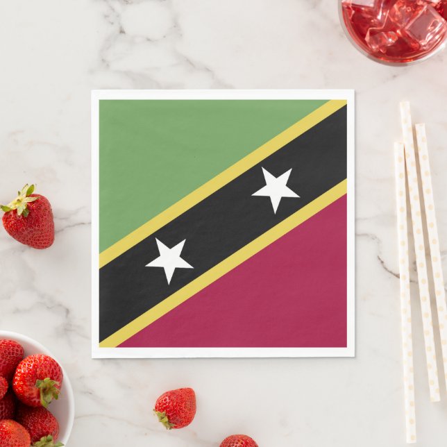 Saint Kitts and Nevis flag Napkin (Insitu)